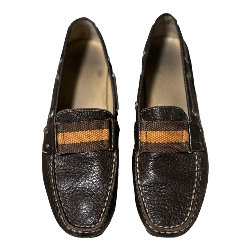 Geox Spira Dark Brown Loafers Size 37.5 / Ladies Size 6 Leather Driving Loafers - Picture 3 of 14